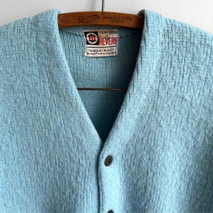 1960s Light Blue Mohair Knit Cardigan