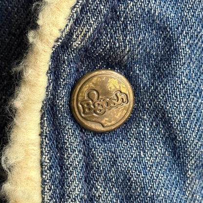 1970s Denim Sherpa Lined Snap Vest
