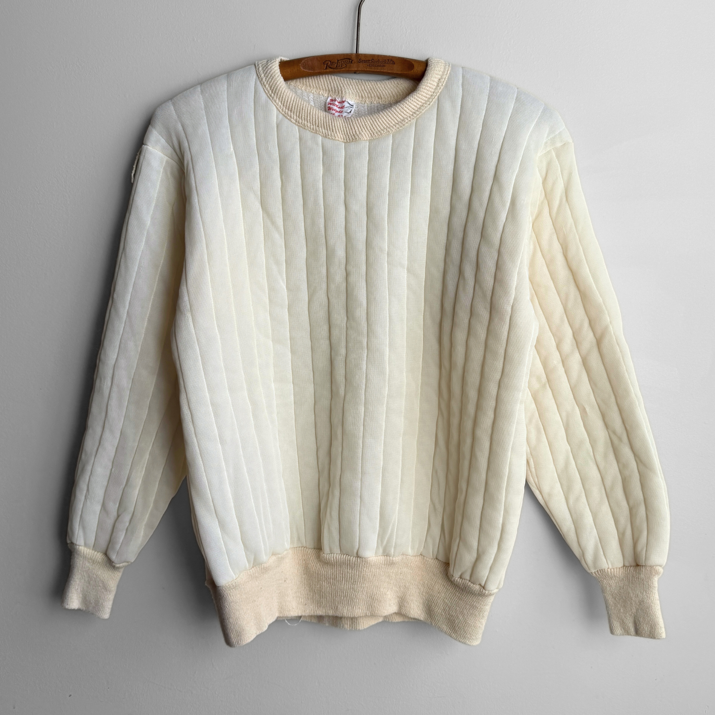 1970s Quilted Thermal Insulated Sweatshirt