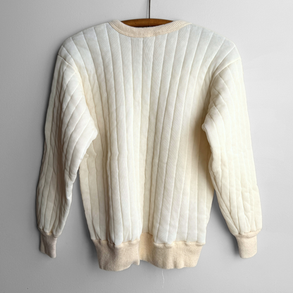 1970s Quilted Thermal Insulated Sweatshirt