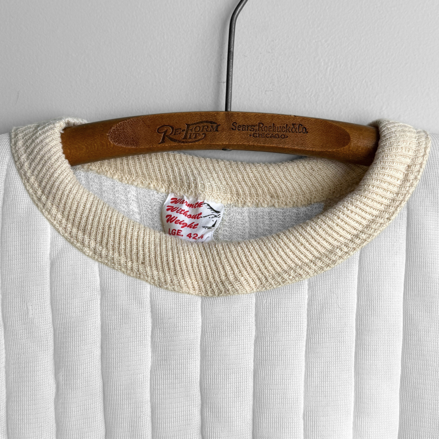 1970s Quilted Thermal Insulated Sweatshirt