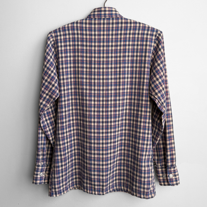 1970s Panatela Blue & Cream Plaid Shirt