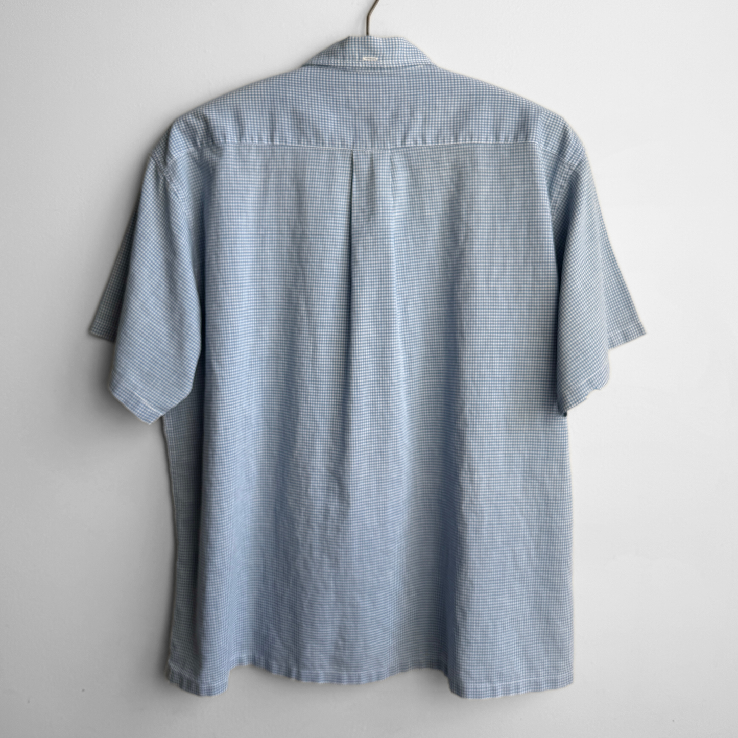 1960s Light Blue Checkered Button Down Shirt