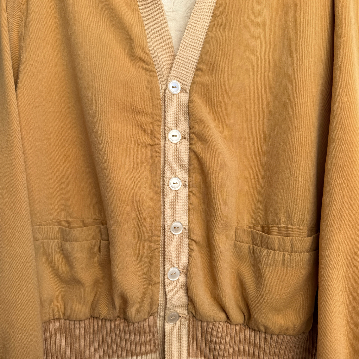 1950s Mustard Yellow Gabardine Cardigan Jac