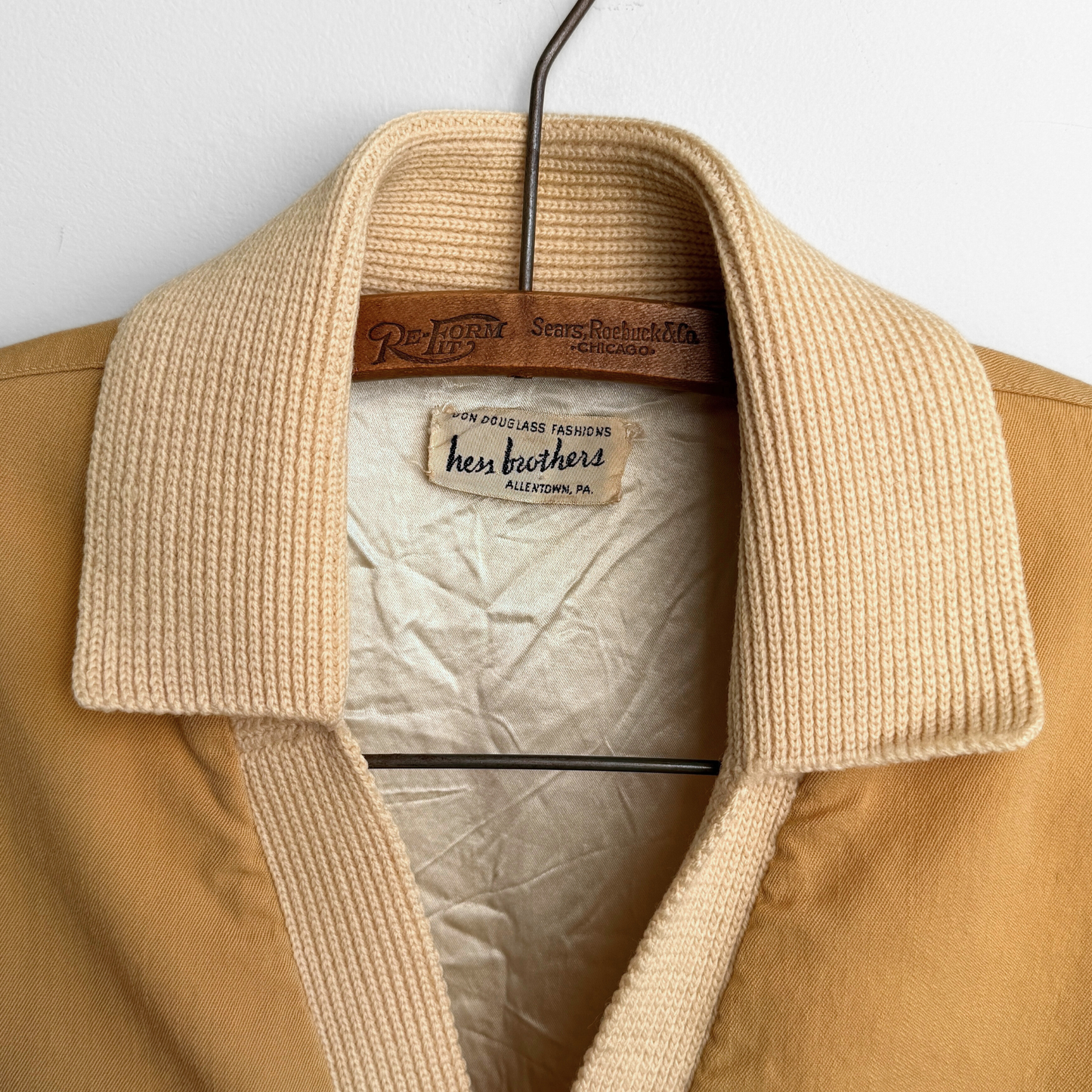 1950s Mustard Yellow Gabardine Cardigan Jac