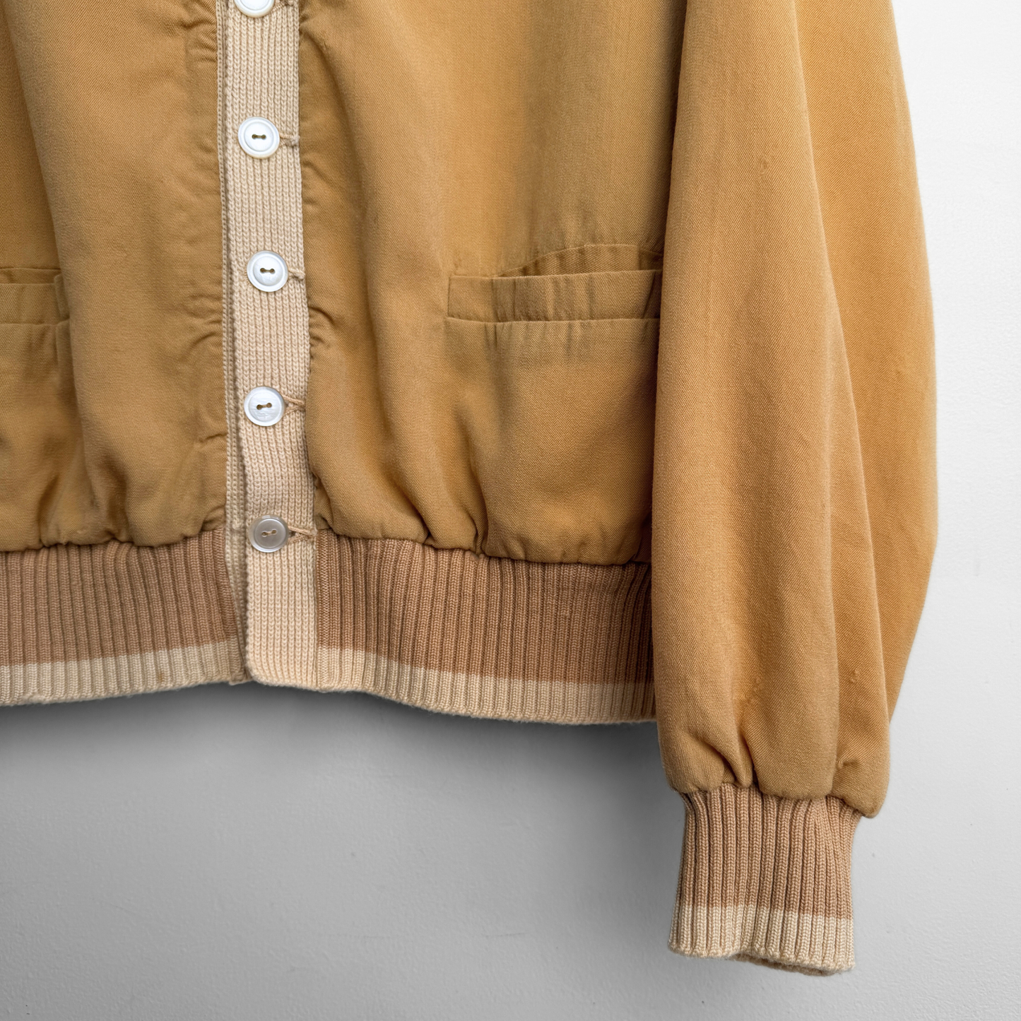 1950s Mustard Yellow Gabardine Cardigan Jac