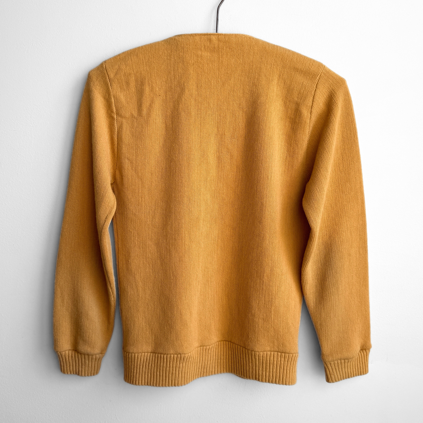 1970s Yellow Acrylic Knit Cardigan