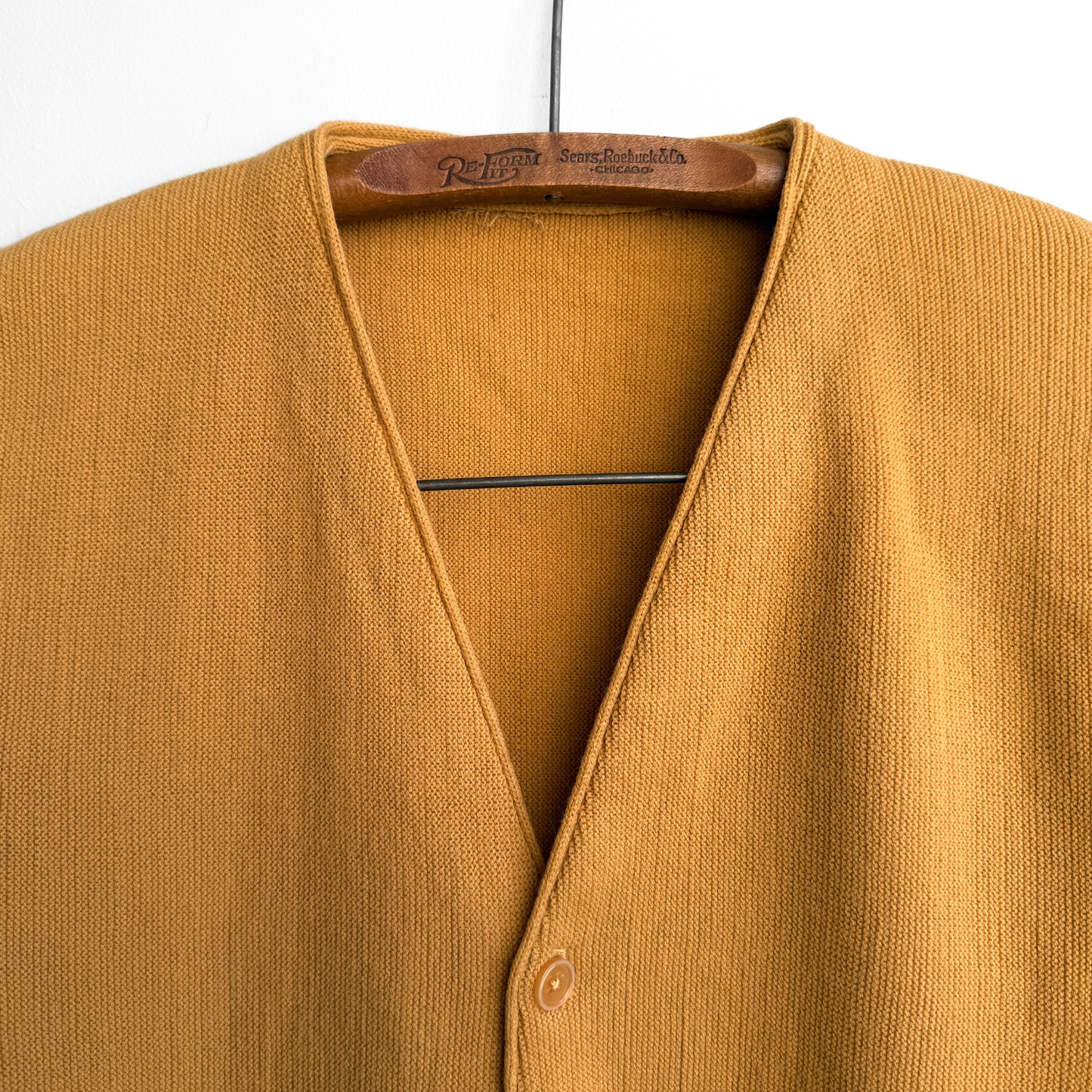 1970s Yellow Acrylic Knit Cardigan