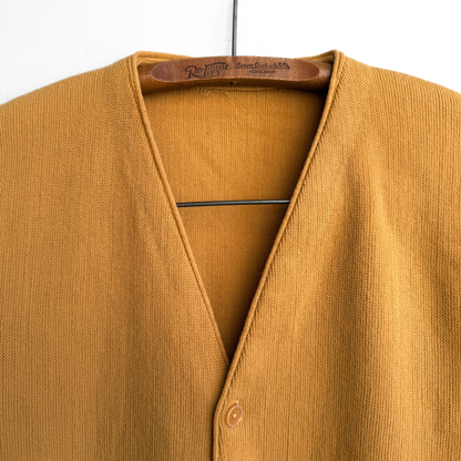 1970s Yellow Acrylic Knit Cardigan