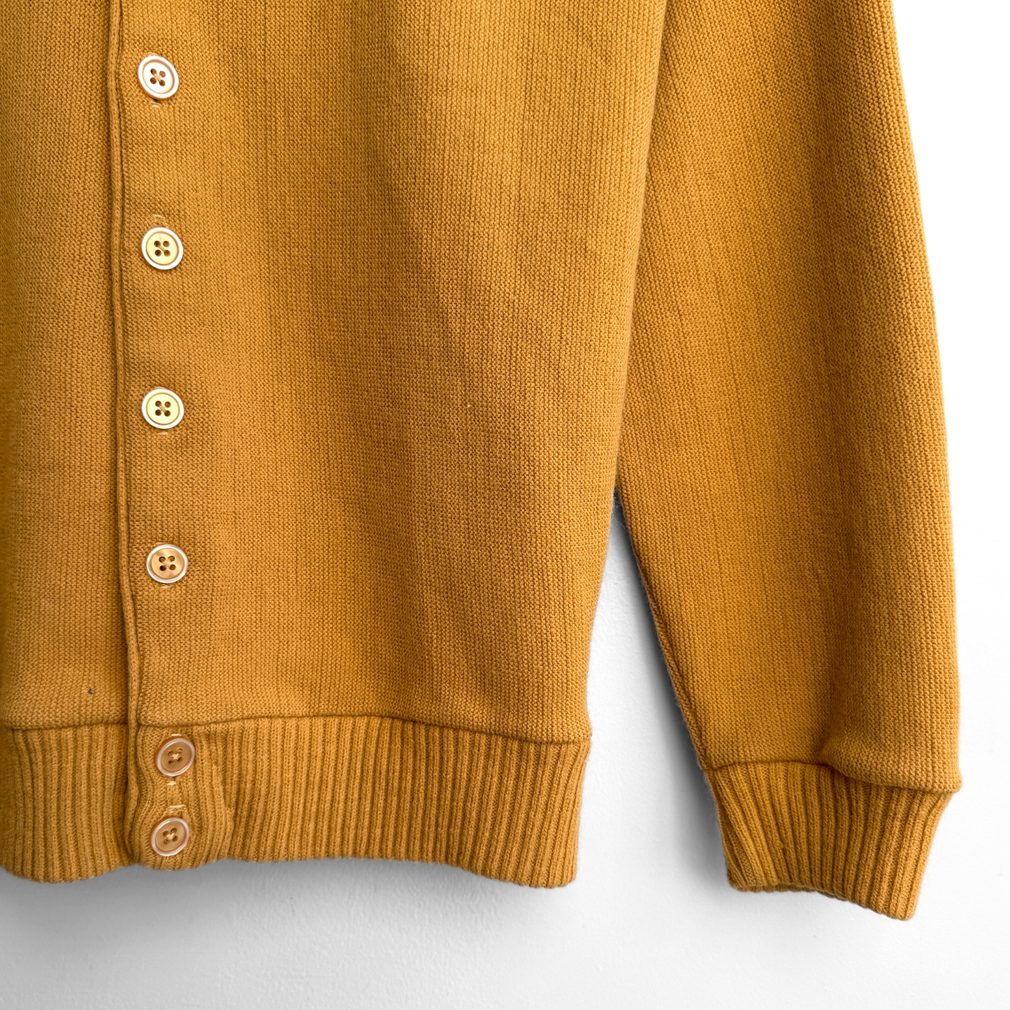 1970s Yellow Acrylic Knit Cardigan