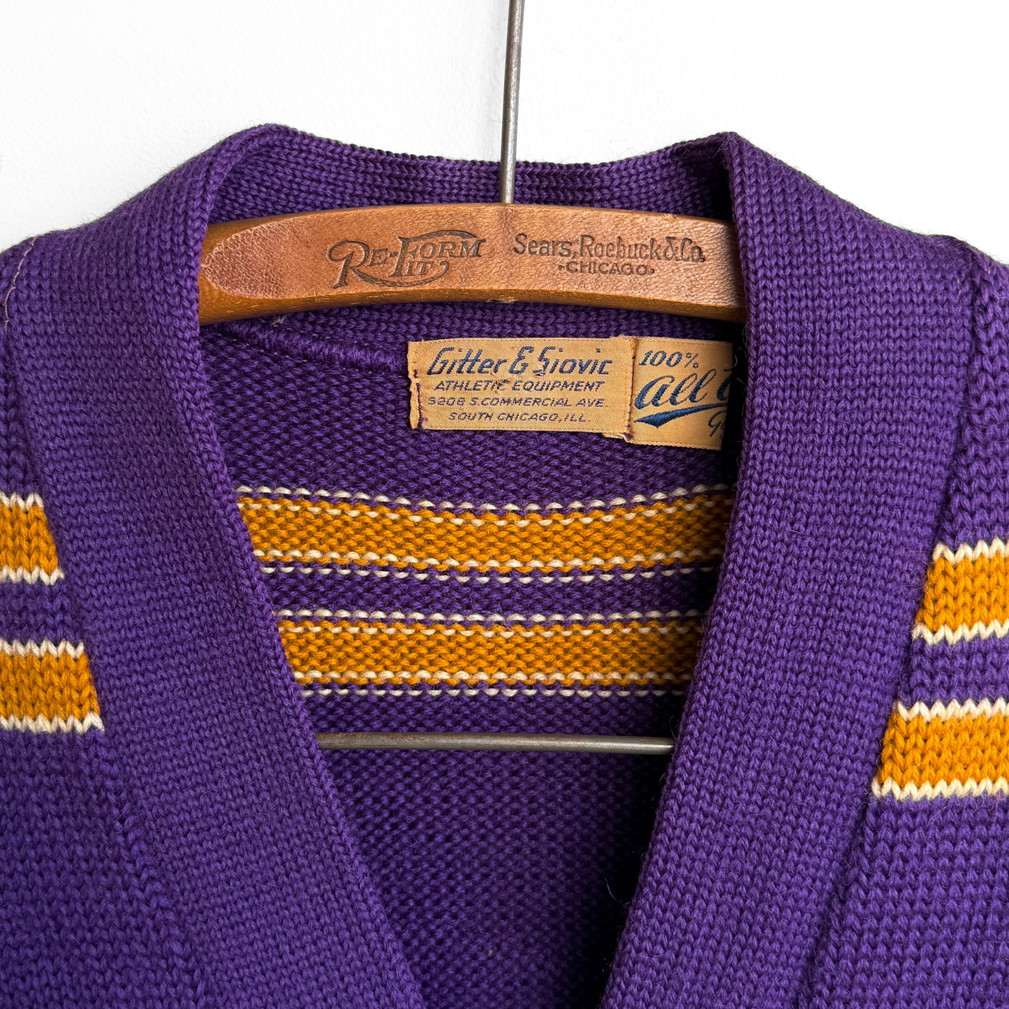 1950s Bowen High School Chicago Letterman Cardigan