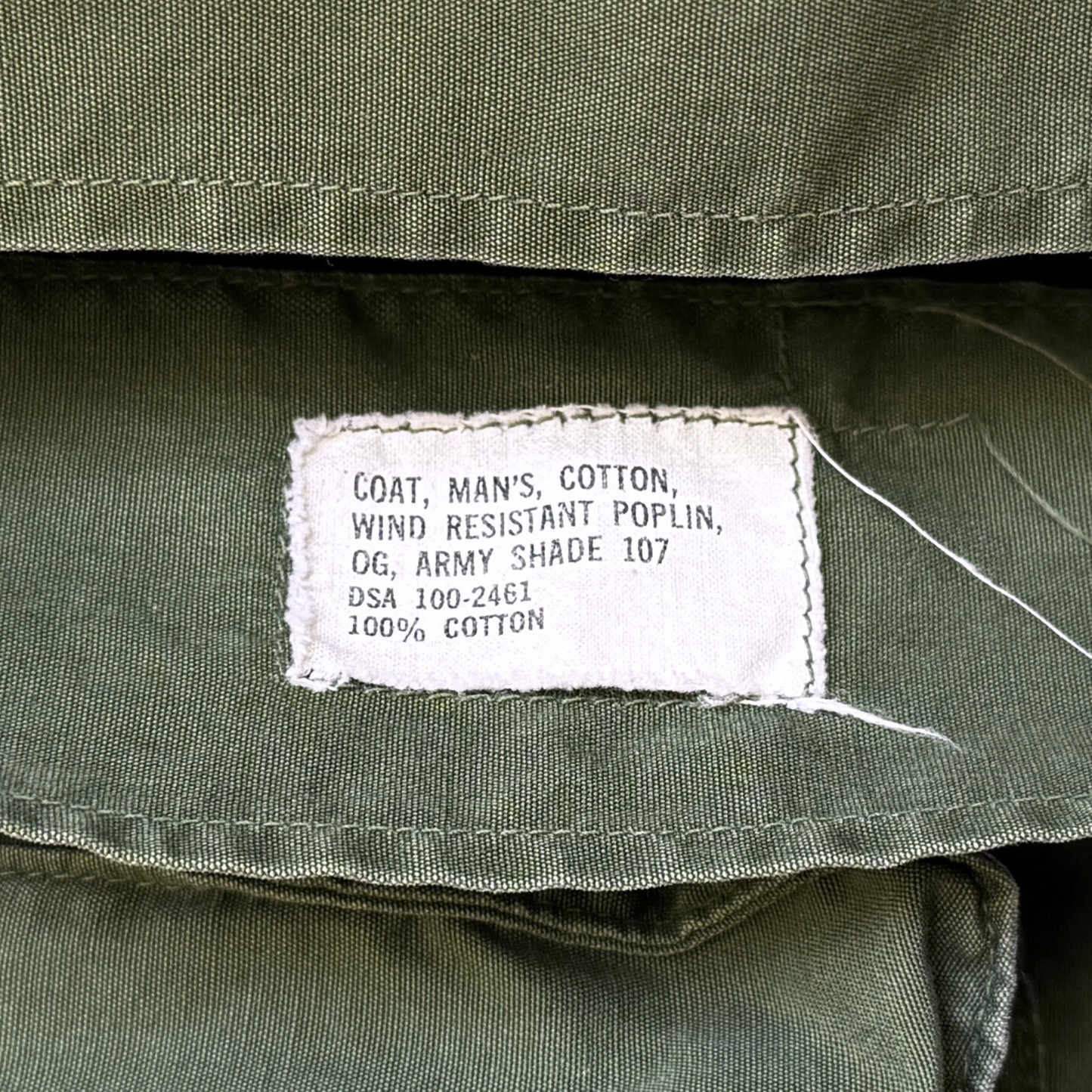1960s U.S. Army OG 107 Slant Pocket Poplin Jacket
