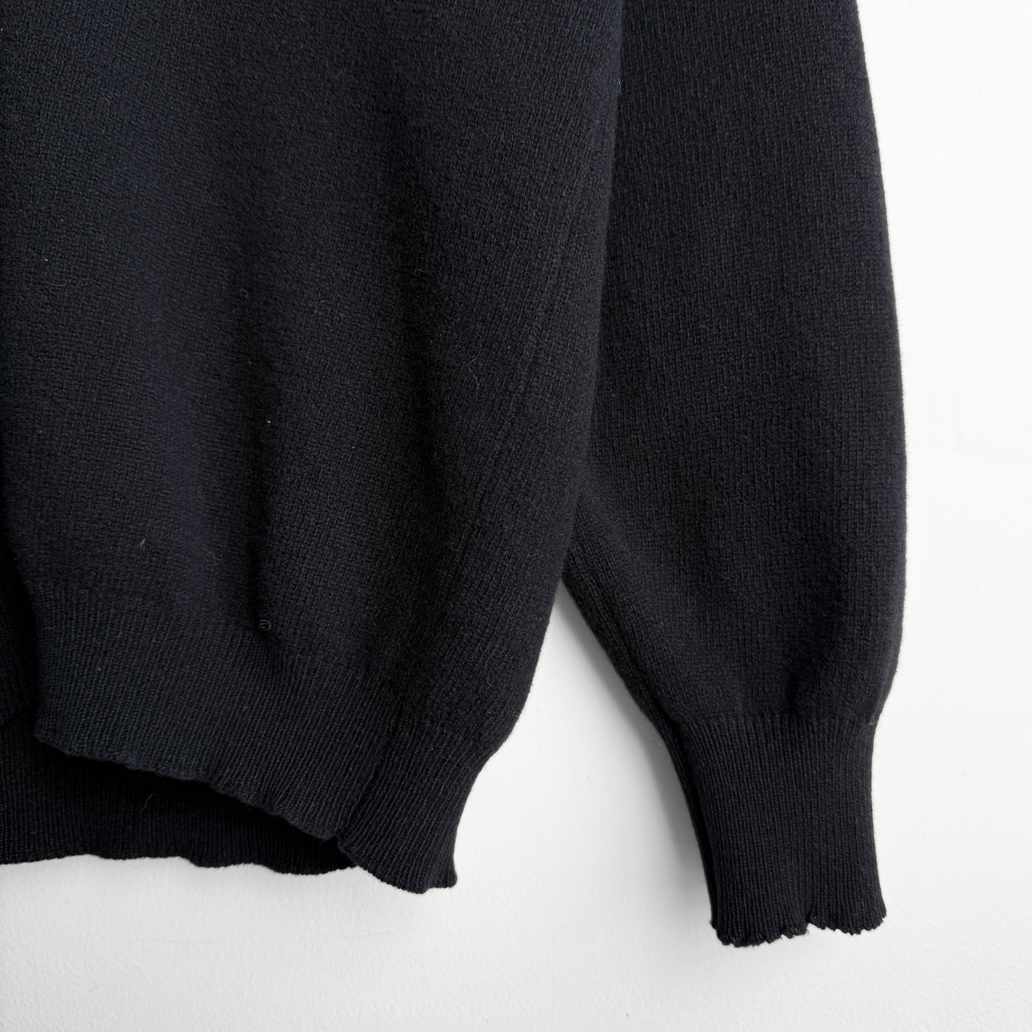 1970s Black V-Neck Sweater