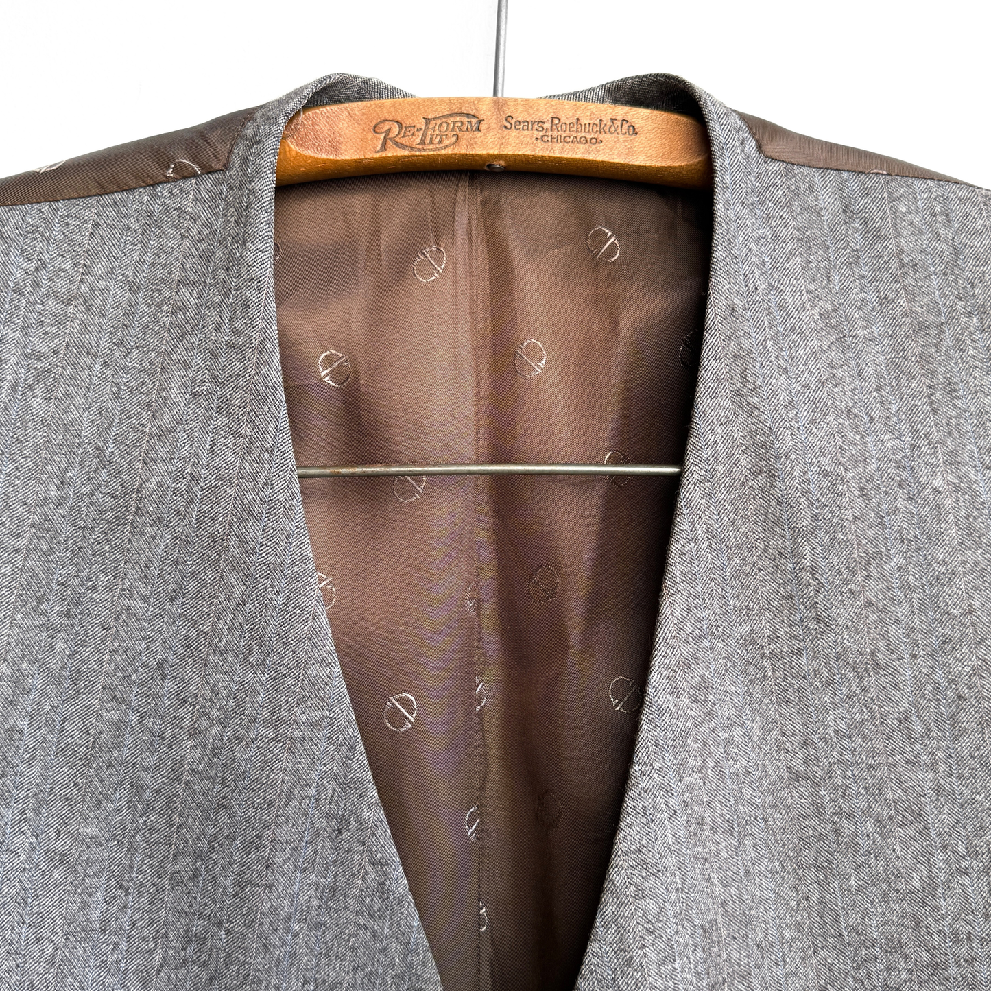 1980s Grey Herringbone Vest Waistcoat