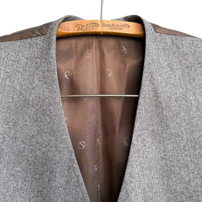 1980s Grey Herringbone Vest Waistcoat