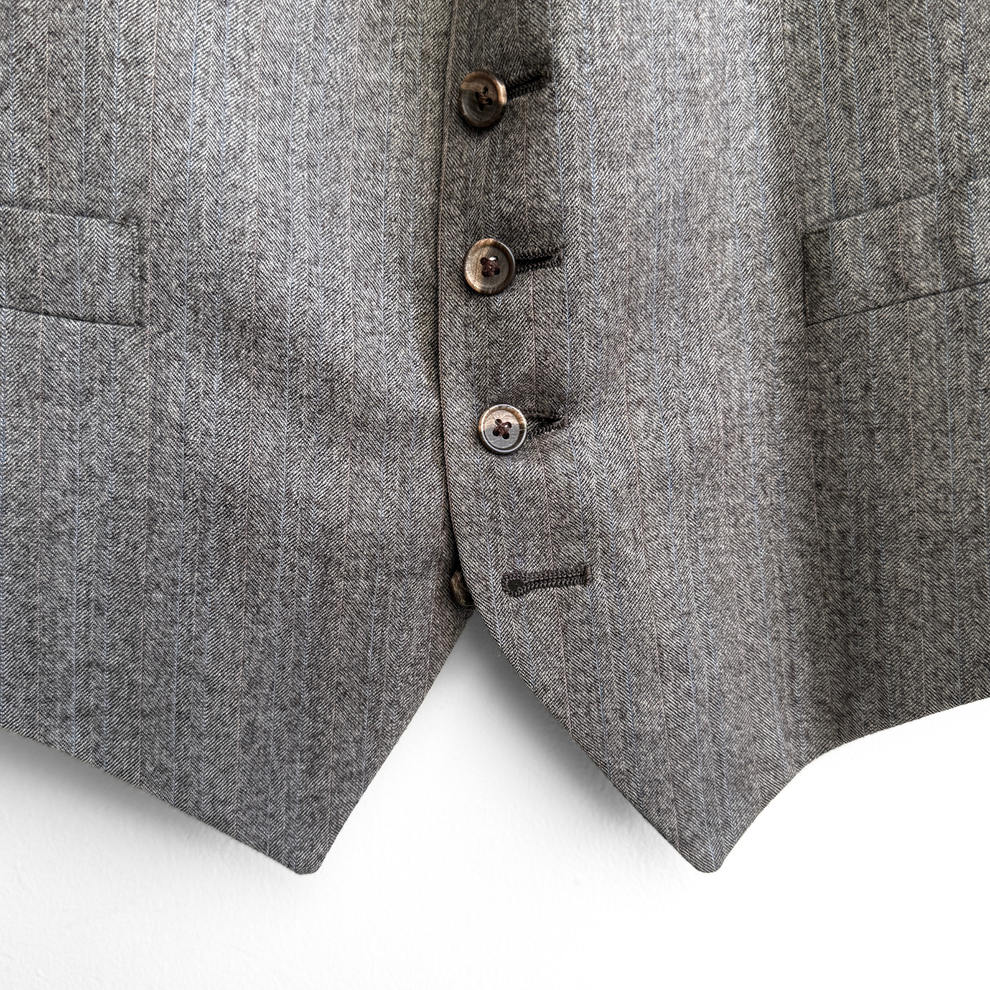 1980s Grey Herringbone Vest Waistcoat