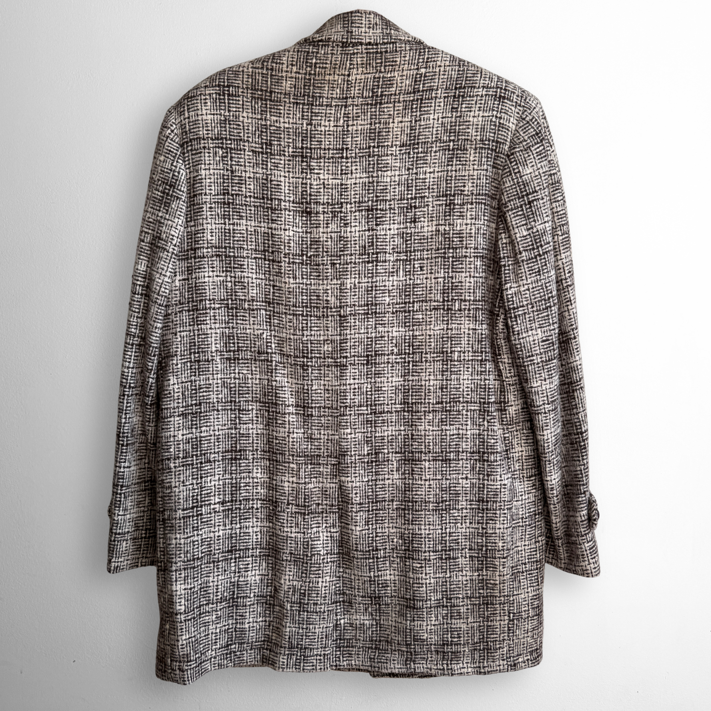 1950s Brown Tweed Check Quilted Car Coat