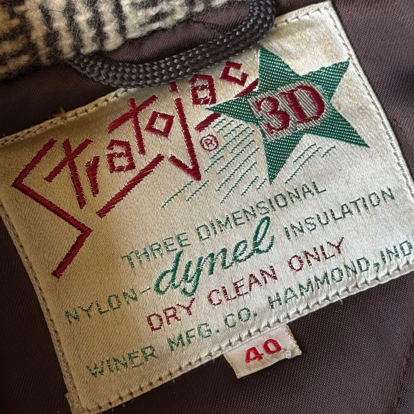 1950s Brown Tweed Check Quilted Car Coat