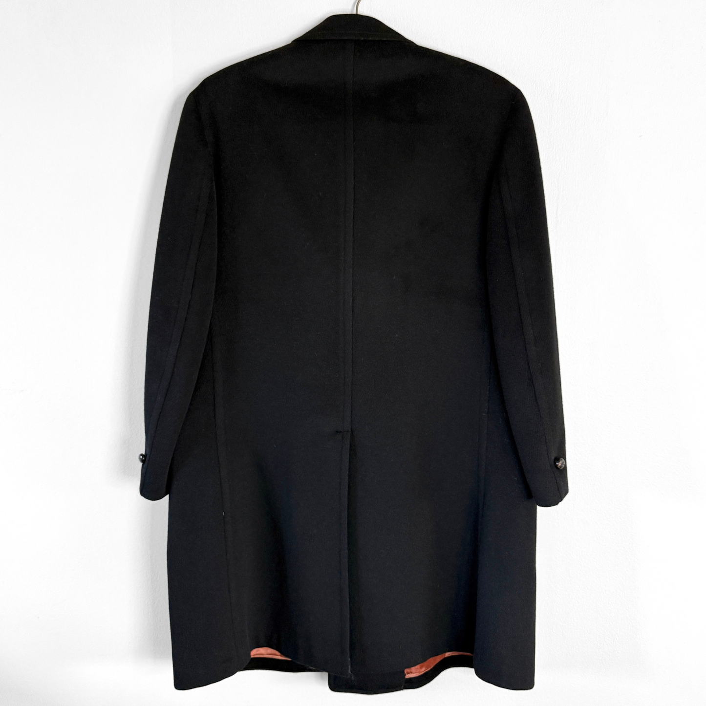 1950s Black Double Breasted Wool Coat