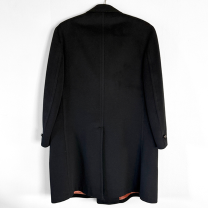 1950s Black Double Breasted Wool Coat