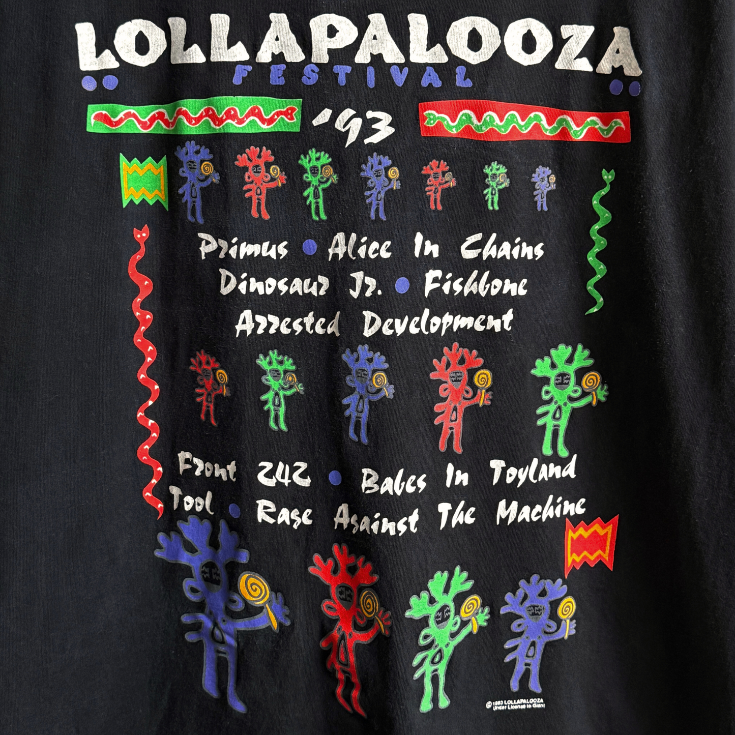 1993 Lollapalooza Festival Black Graphic Tee