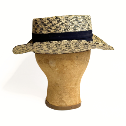 1950s Yellow Woven Straw Hat