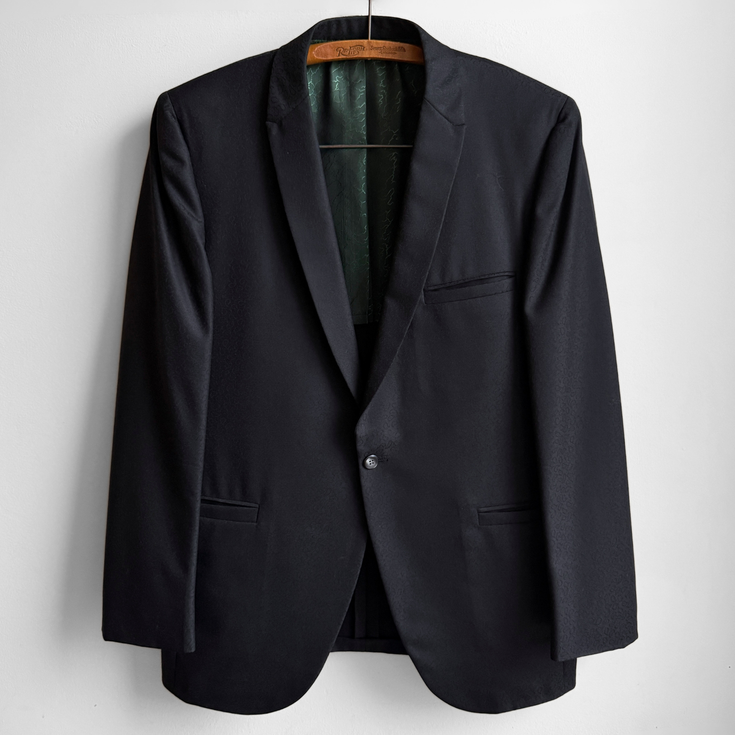 1960s Black Paisley Monogram Blazer Jacket