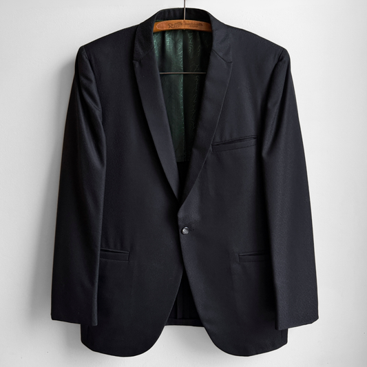 1960s Black Paisley Monogram Blazer Jacket