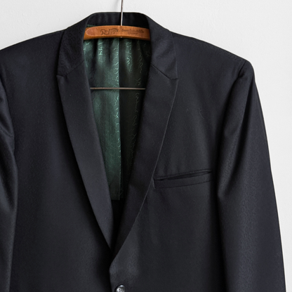 1960s Black Paisley Monogram Blazer Jacket