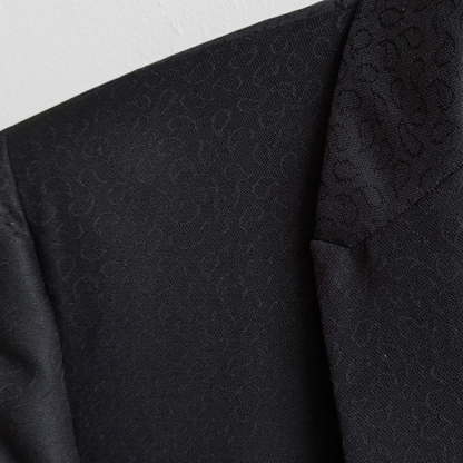 1960s Black Paisley Monogram Blazer Jacket