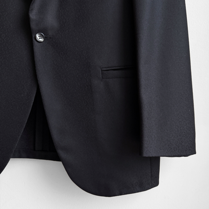 1960s Black Paisley Monogram Blazer Jacket