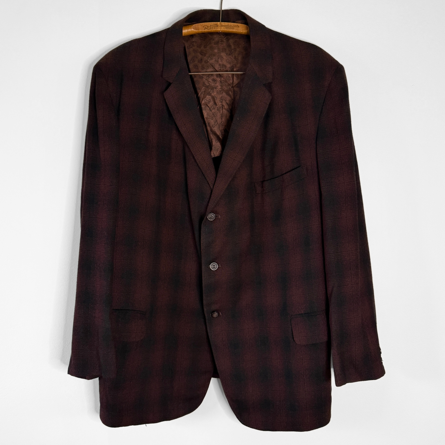 1960s Red & Black Plaid Blazer Jacket