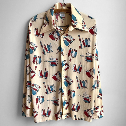 1970s City People Print Shirt