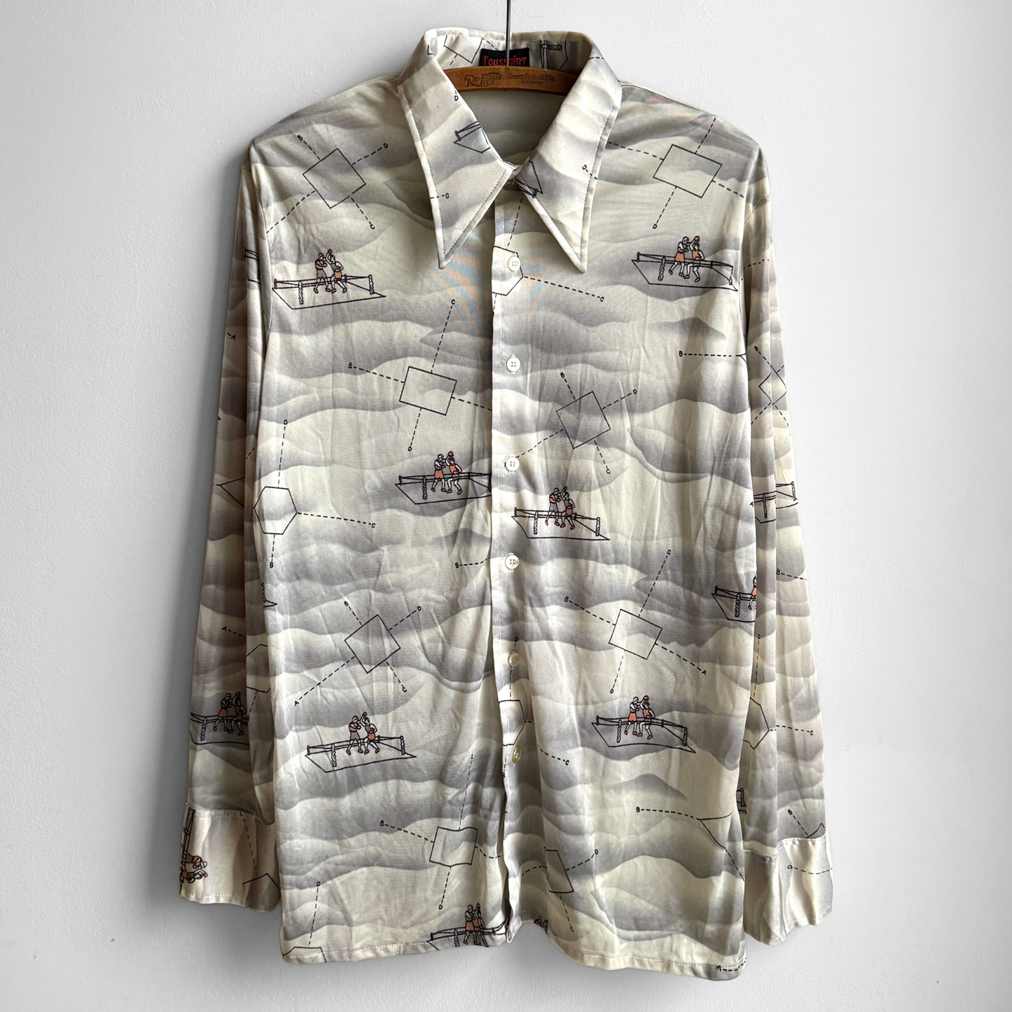 1970s Geometric Boxing Print Shirt