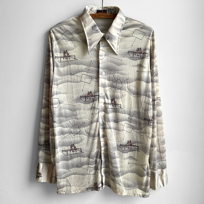 1970s Geometric Boxing Print Shirt