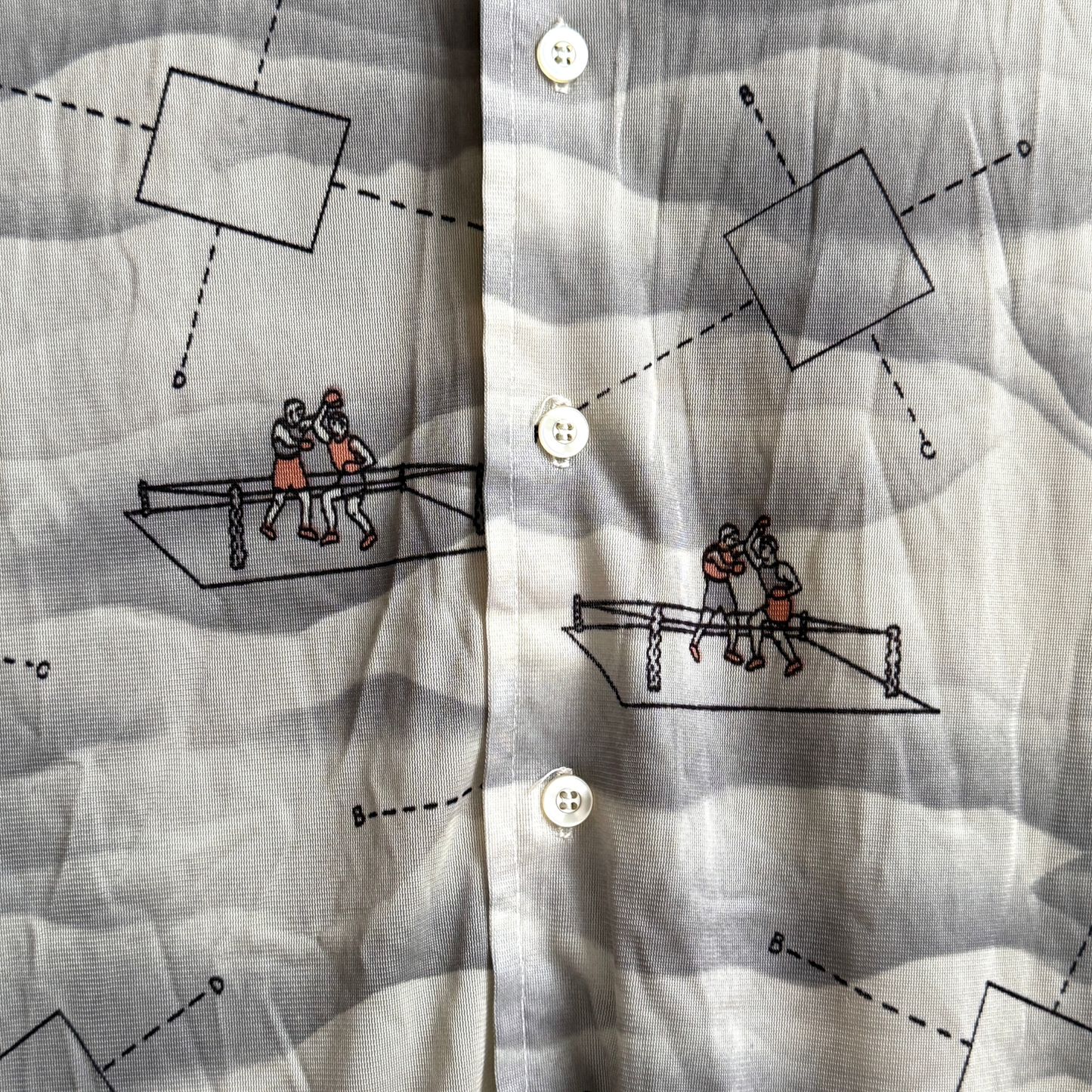 1970s Geometric Boxing Print Shirt