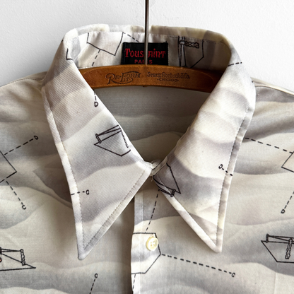 1970s Geometric Boxing Print Shirt