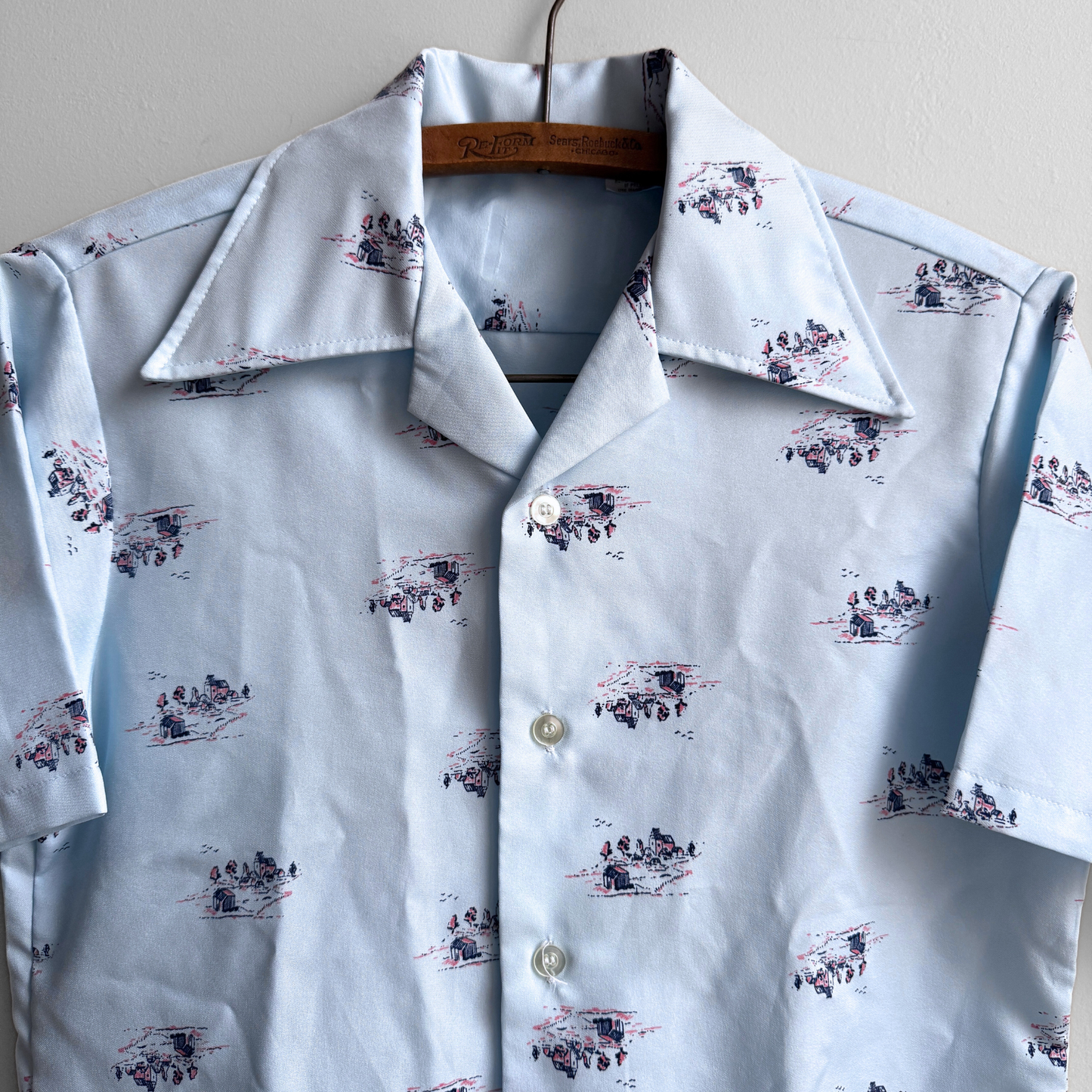 1970s Country Homestead Print Shirt