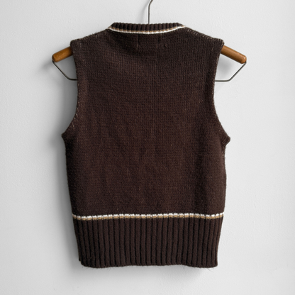1970s Town Car Brown Sweater Vest