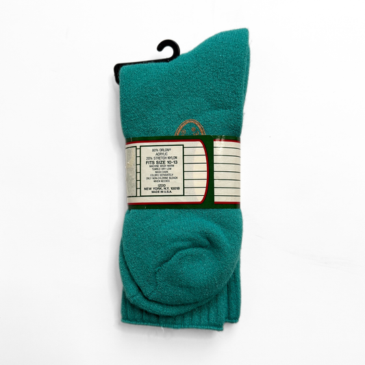 1980s Teal Green Crew Socks