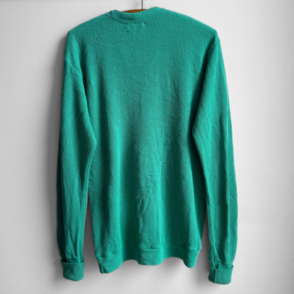 1980s Teal Green Acrylic Knit Cardigan