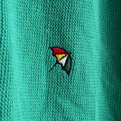 1980s Teal Green Acrylic Knit Cardigan