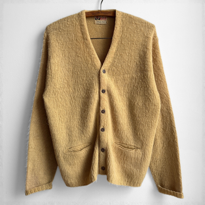 1960s Tan Mohair Knit Cardigan