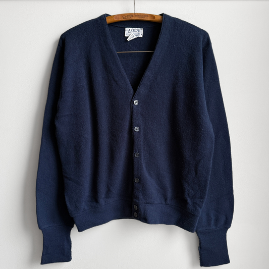 1980s Space Blue Acrylic Knit Cardigan