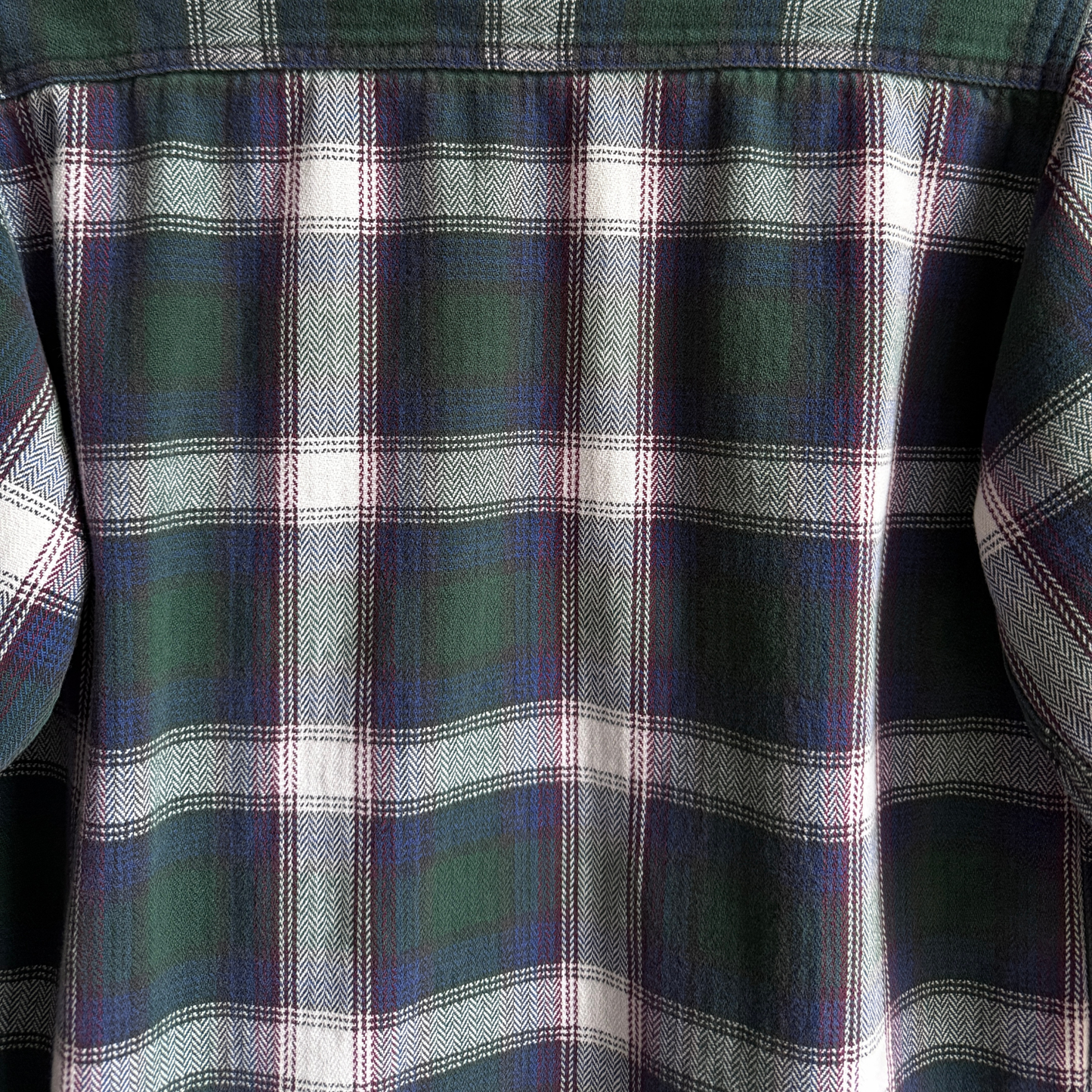 1980s Green & Purple Cotton Plaid Flannel Shirt