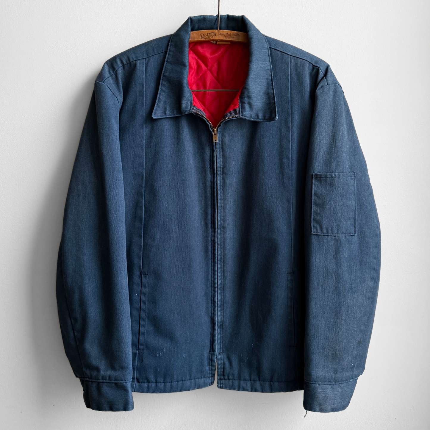 1970s Faded Blue Quilted Work Jacket