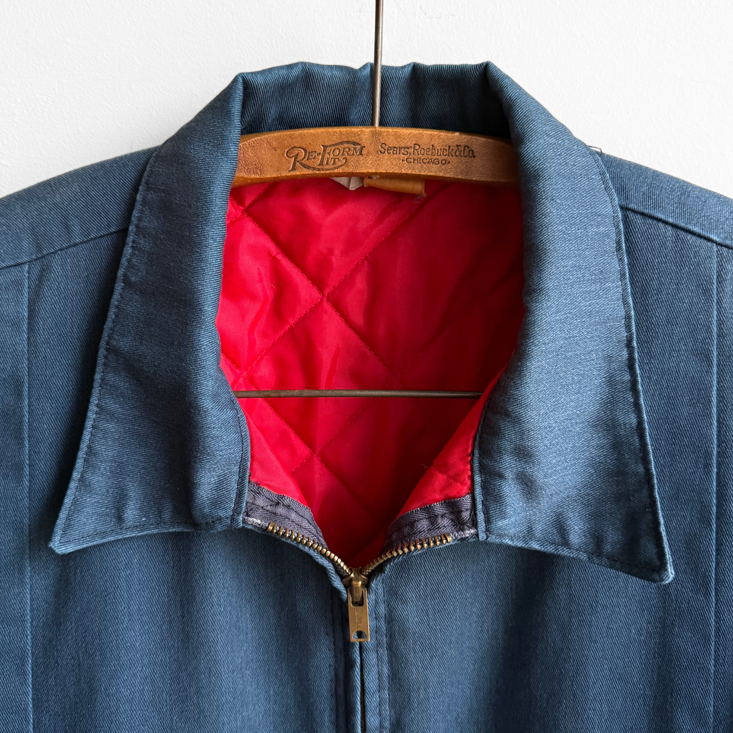 1970s Faded Blue Quilted Work Jacket