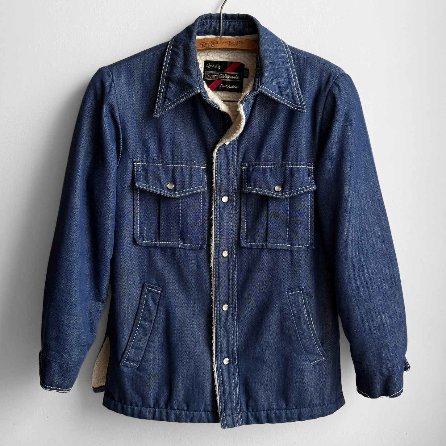 1970s Denim Sherpa Lined Western Jacket