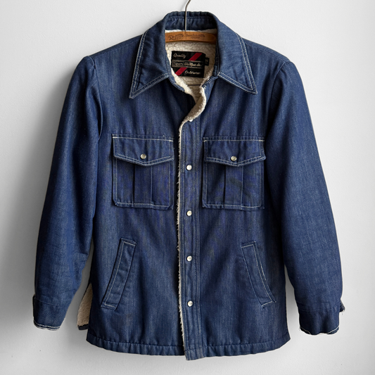 1970s Denim Sherpa Lined Western Jacket