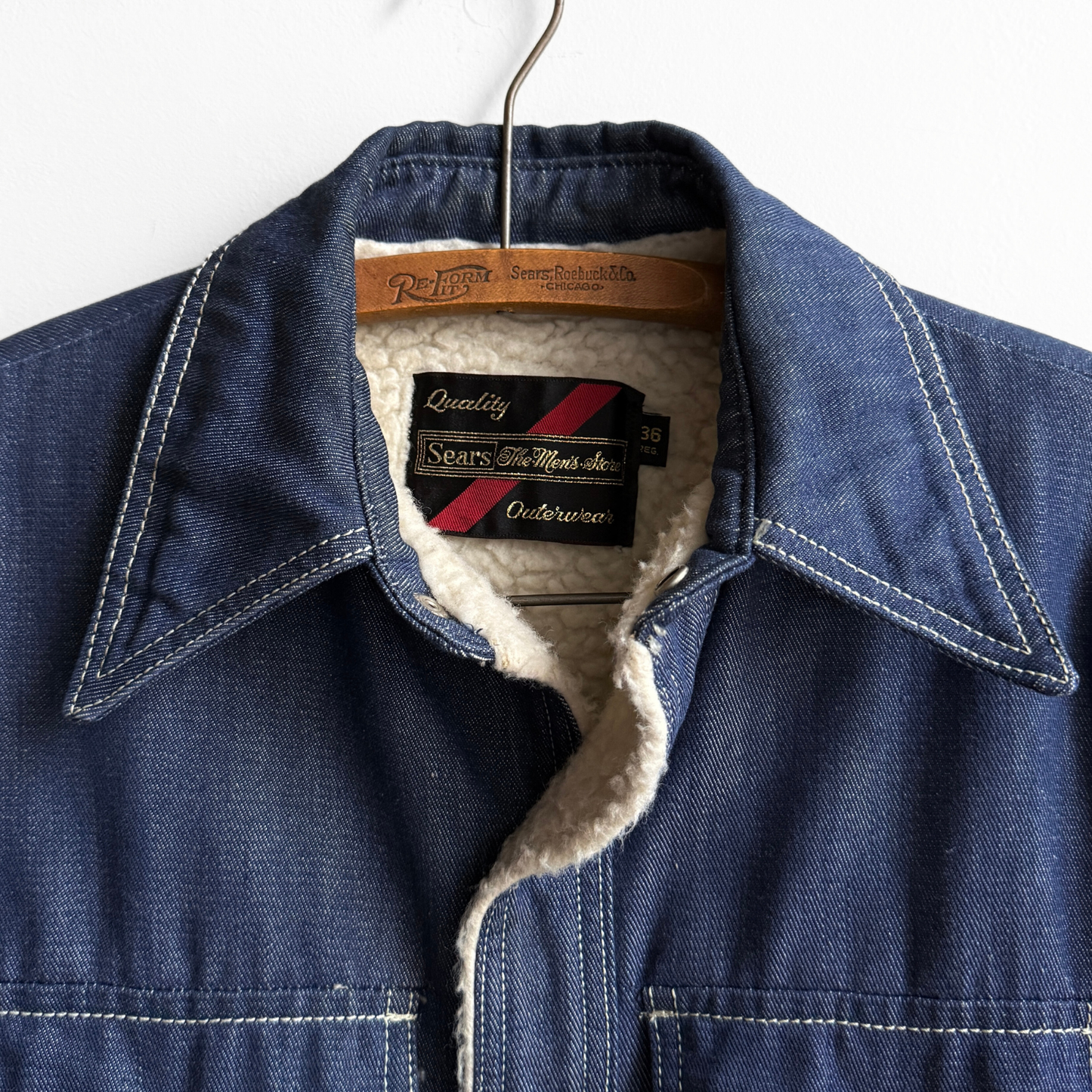 1970s Denim Sherpa Lined Western Jacket